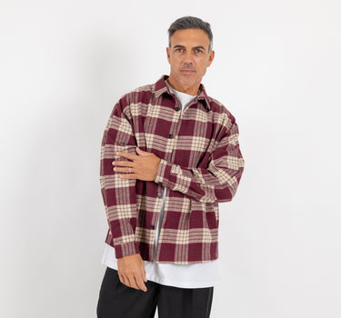 Camicione cropped a quadri - Bordeaux