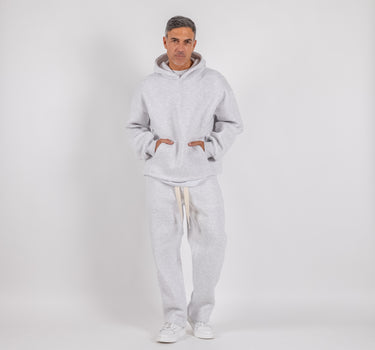 Tuta con felpa e pantalone palazzo - Grigio