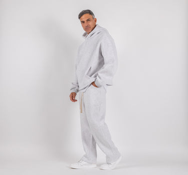 Tuta con felpa e pantalone palazzo - Grigio