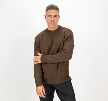 Maglione girocollo oversize - Moro