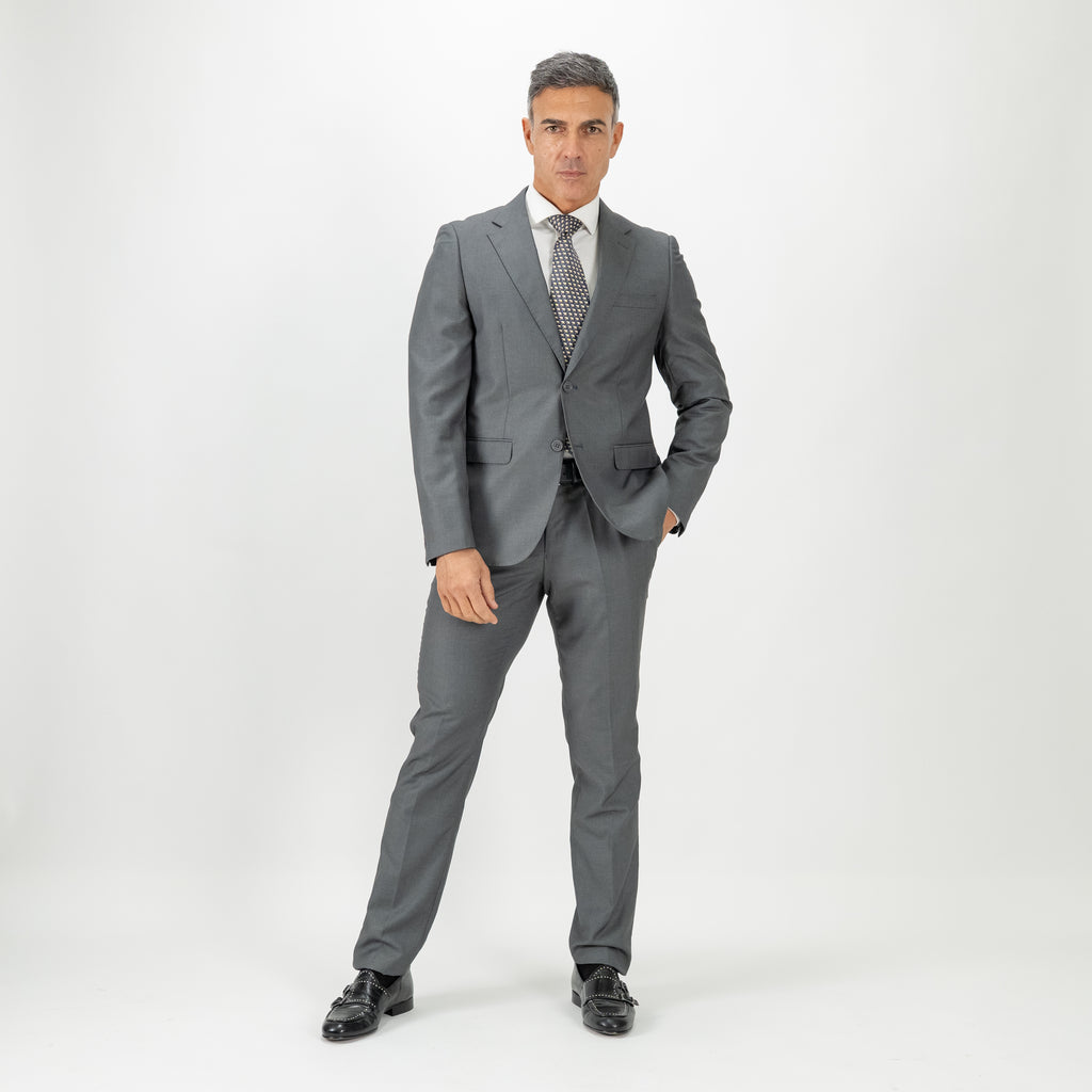 Abito monopetto con pantalone con molla - Grigio