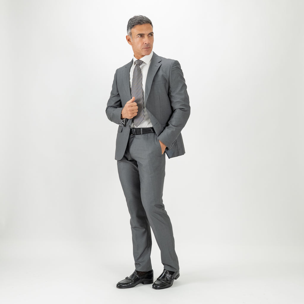 Abito monopetto con pantalone con molla - Grigio