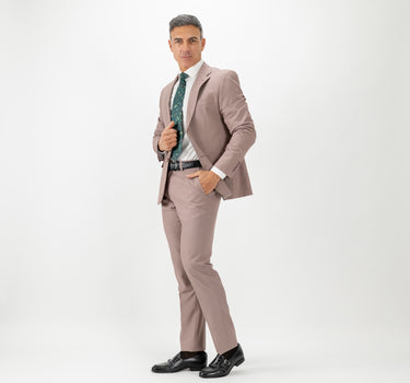 Abito monopetto con pantalone con molla - Tortora