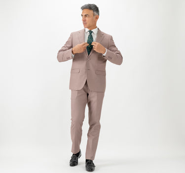 Abito monopetto con pantalone con molla - Tortora