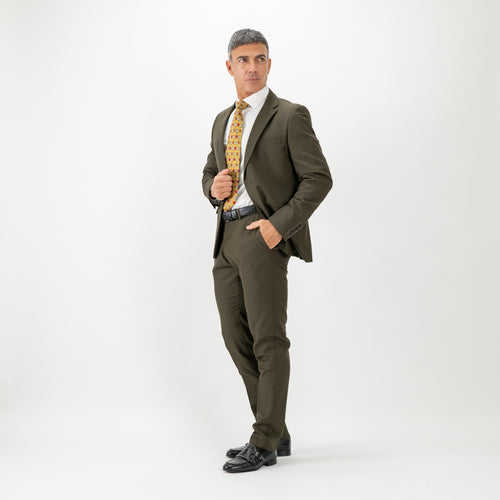 Abito monopetto con pantalone con molla - Verde Oliva