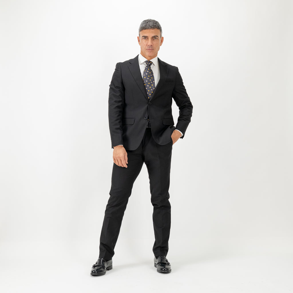 Single-breasted suit with cropped trousers - Black