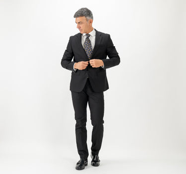 Abito monopetto con pantalone con molla - Nero