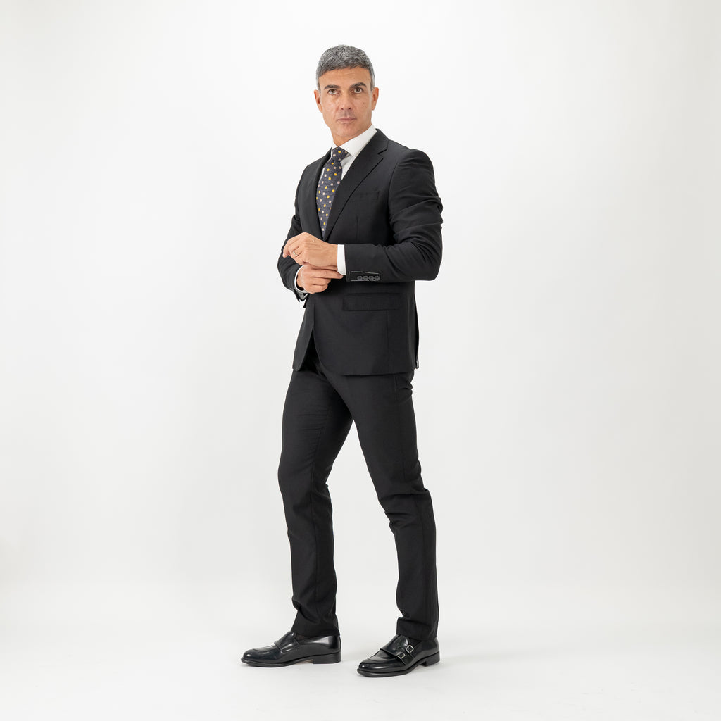 Single-breasted suit with cropped trousers - Black
