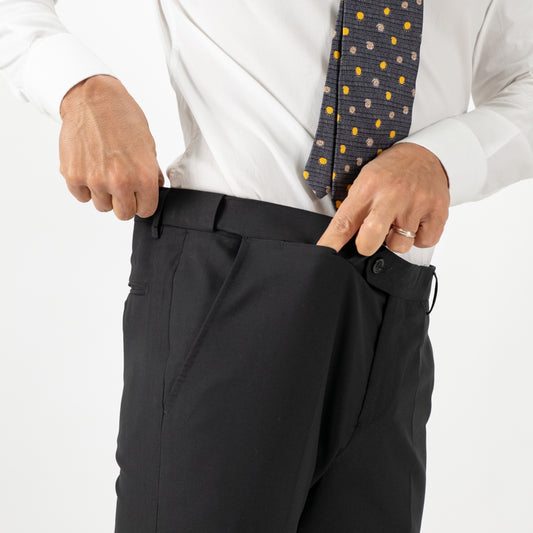 Abito monopetto con pantalone con molla - Nero