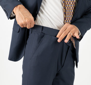 Abito monopetto con pantalone con molla - Blu Notte