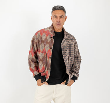 Giacca patchwork in 100% Lana