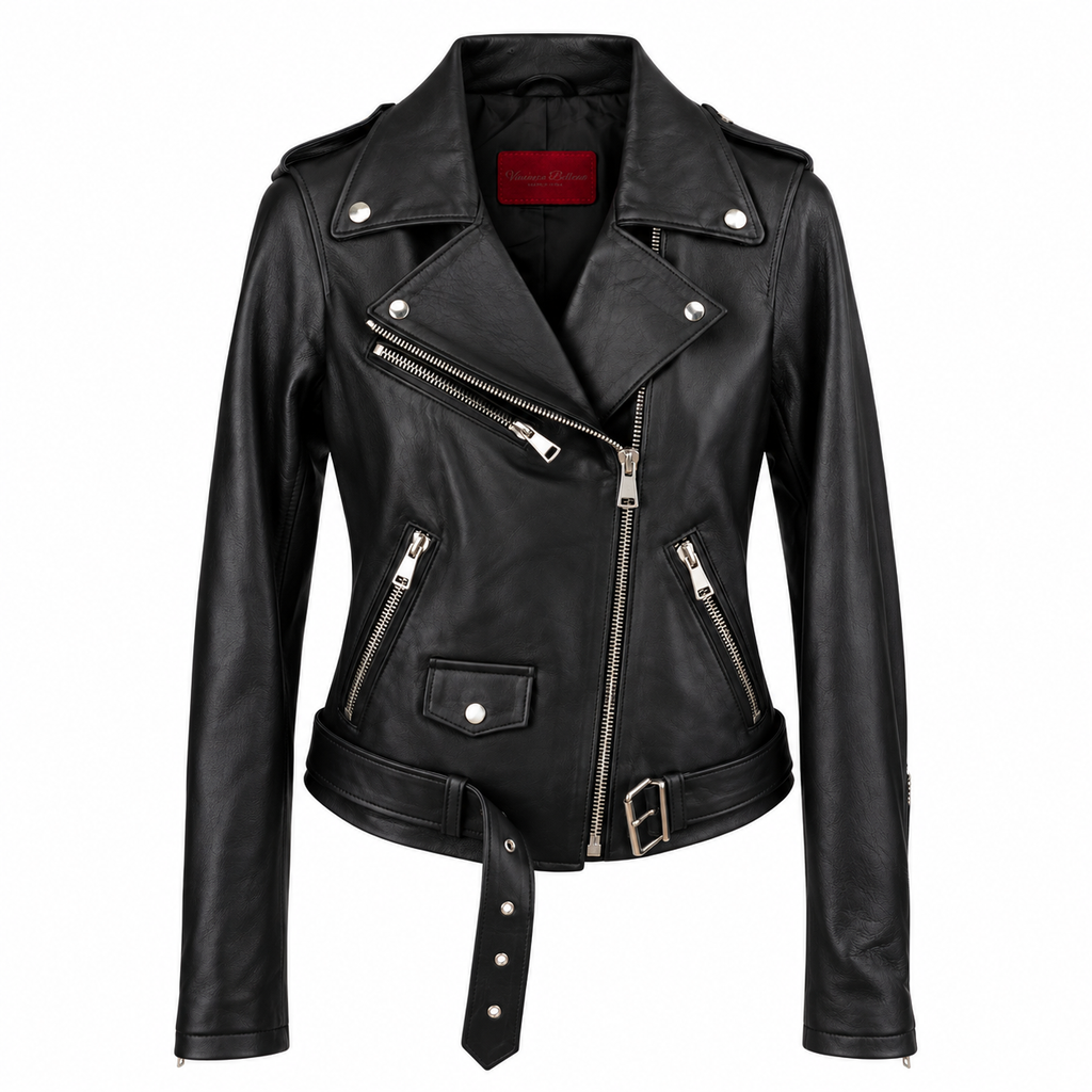 Chiodo per Donna in vera pelle - Nero
