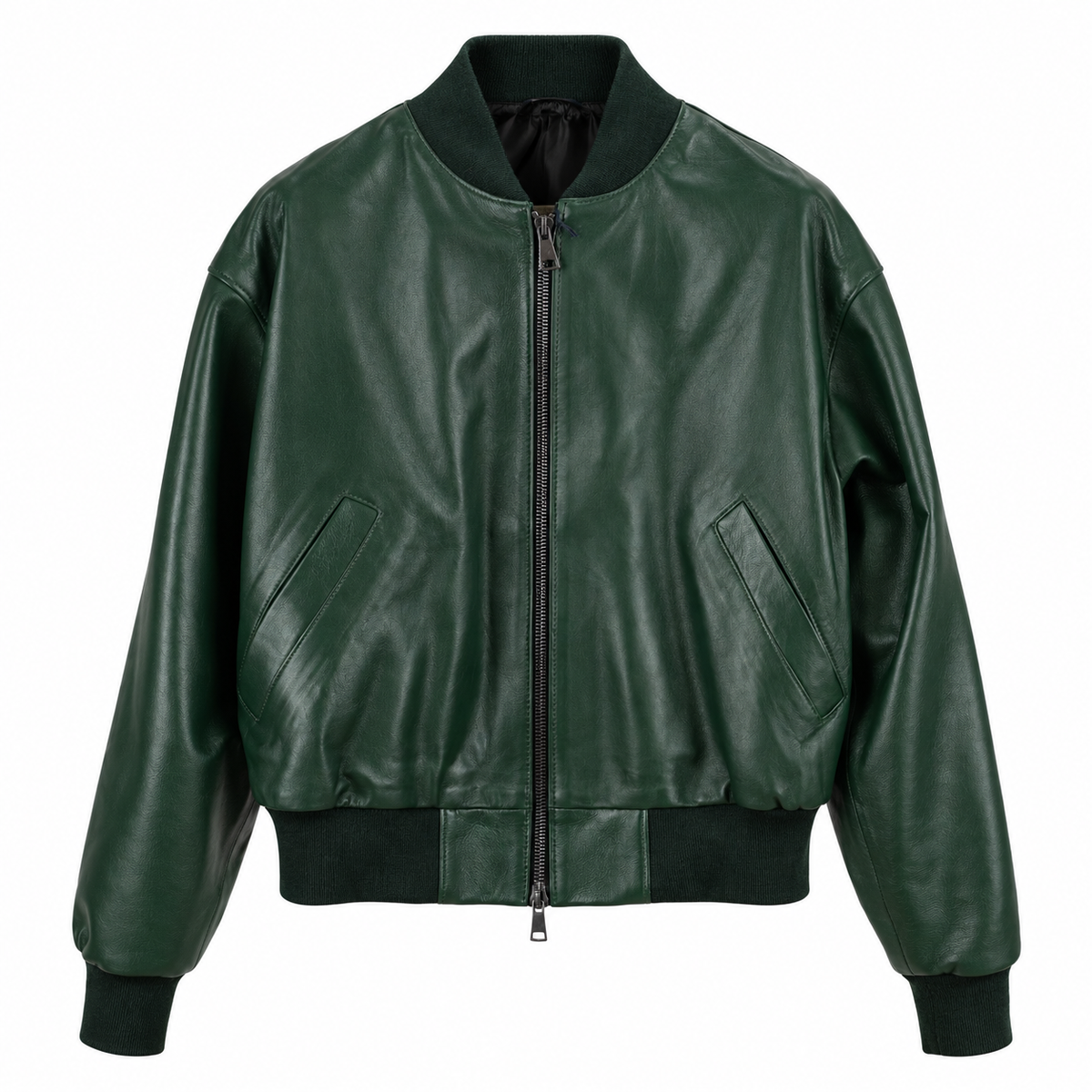 Bomber per Donna in vera pelle - Verde