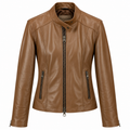 Biker per Donna in vera pelle - Nocciola