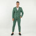 Melange Double Breasted Suit - Emerald