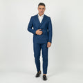 Melange Double Breasted Suit - Midnight Blue
