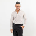 Camicia Con Rigo Largo - Beige