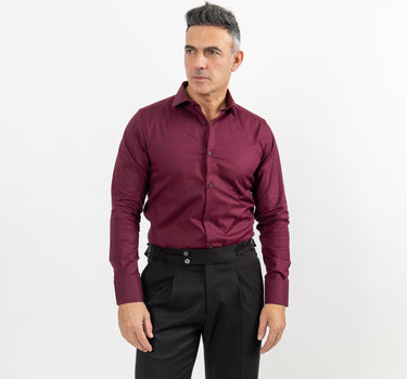 Solid color tailored shirt - Bordeaux