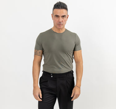 T-shirt Slim Fit Sottile - Verde Militare
