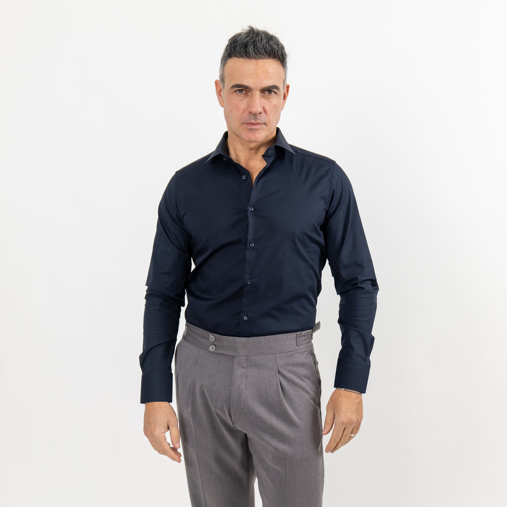 Camicia sartoriale tinta unita - Blu notte