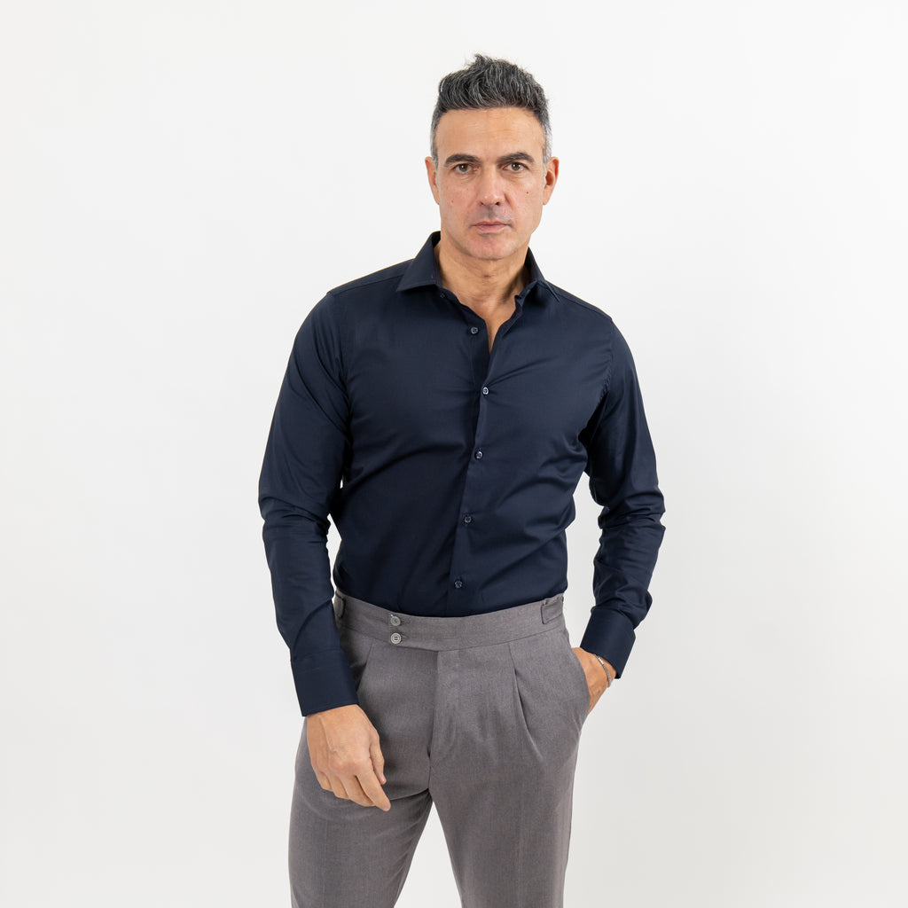 Camicia sartoriale tinta unita - Blu notte