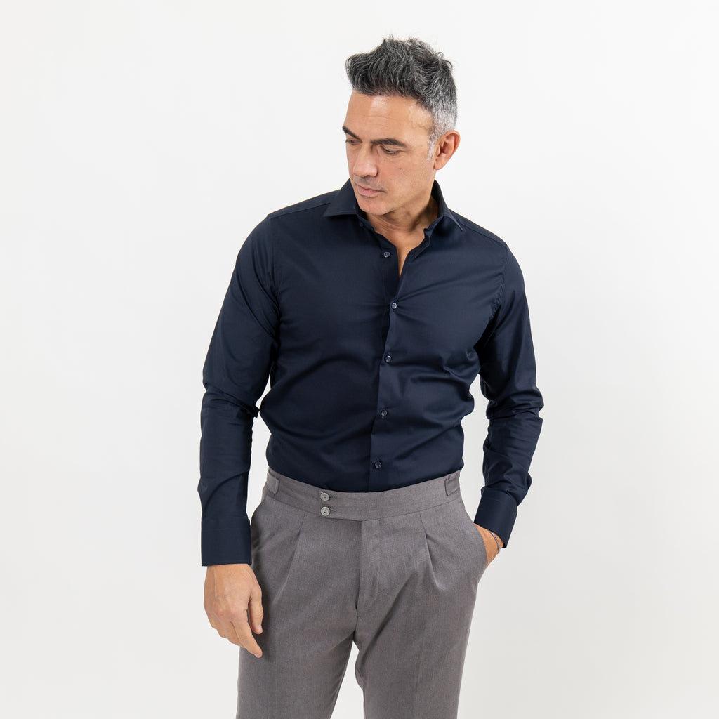 Camicia sartoriale tinta unita - Blu notte