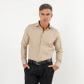 Camicia sartoriale tessuto Oxford - Beige