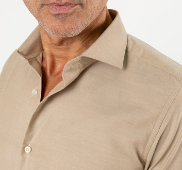 Camicia sartoriale tessuto Oxford - Beige