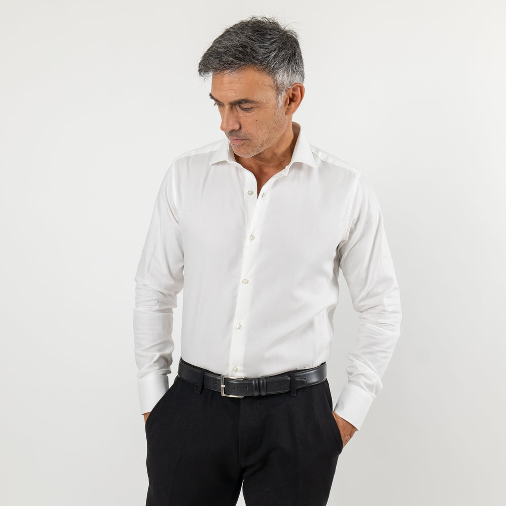 Camicia sartoriale tessuto Oxford - Bianco