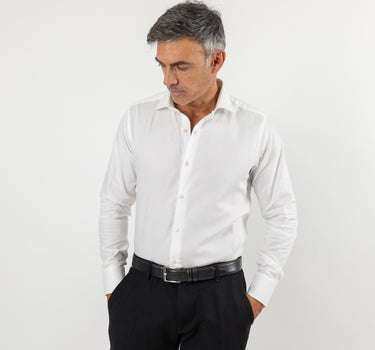 Camicia sartoriale tessuto Oxford - Bianco