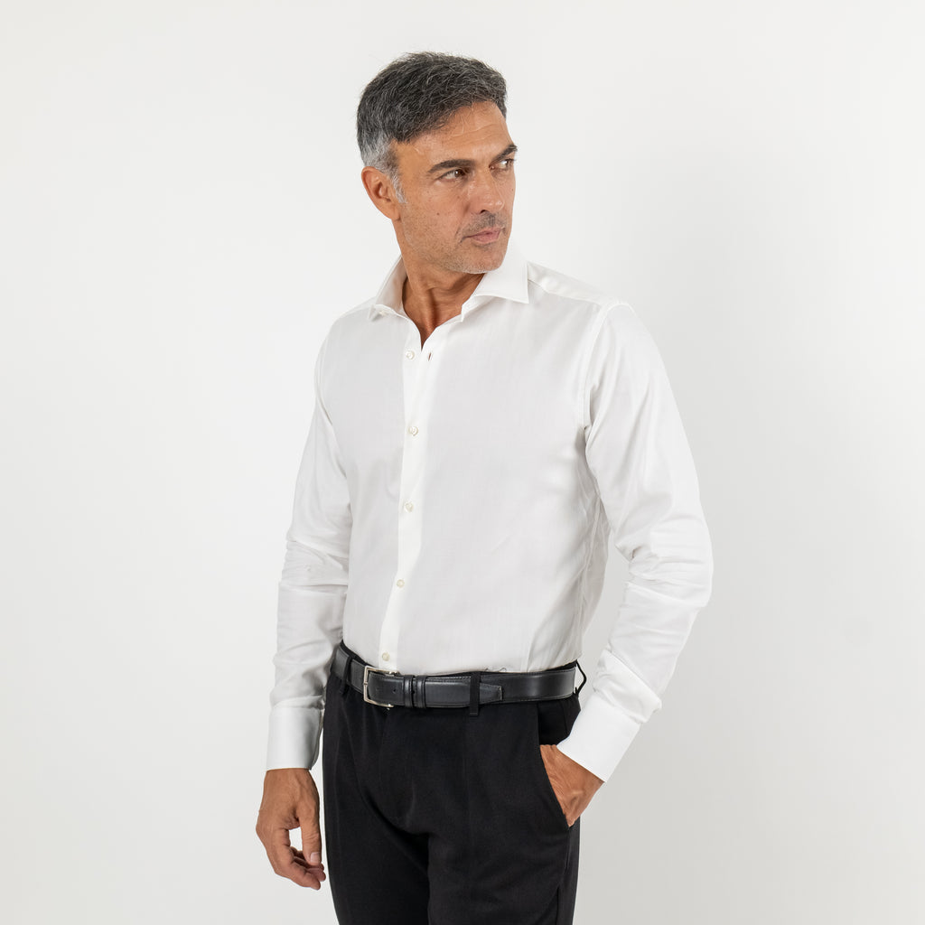 Camicia sartoriale tessuto Oxford - Bianco