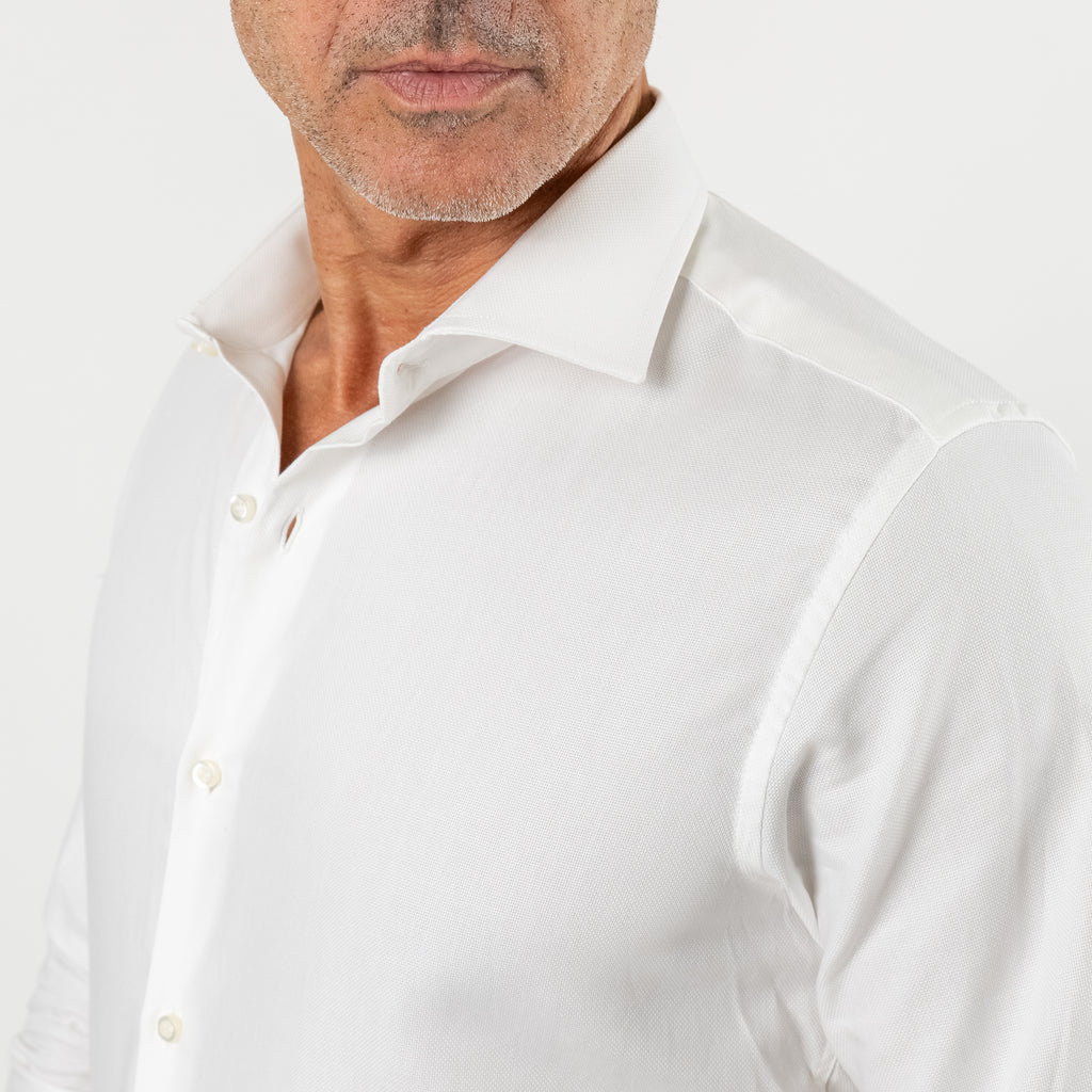 Camicia sartoriale tessuto Oxford - Bianco