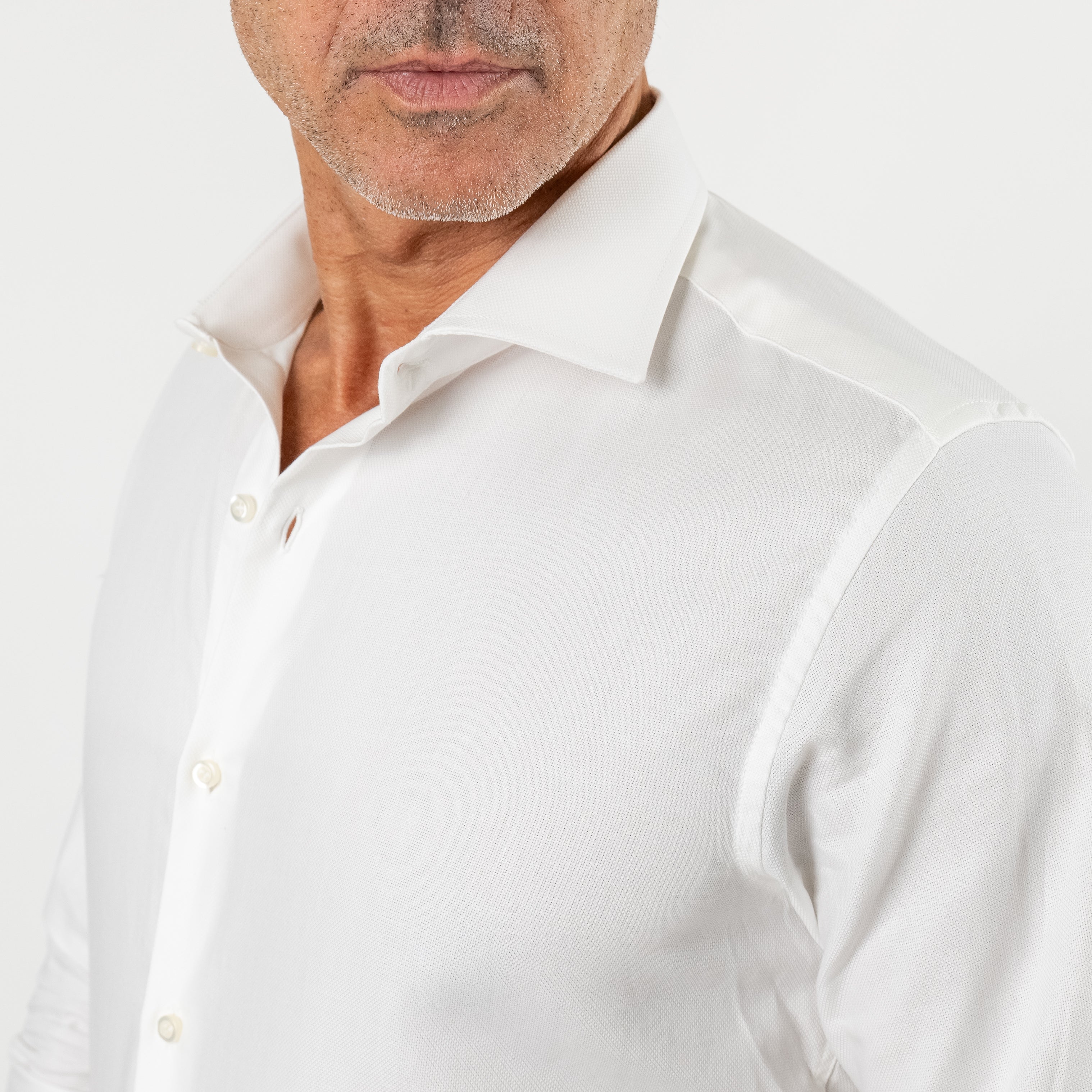 Camicia sartoriale tessuto Oxford - Bianco