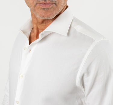 Camicia sartoriale tessuto Oxford - Bianco