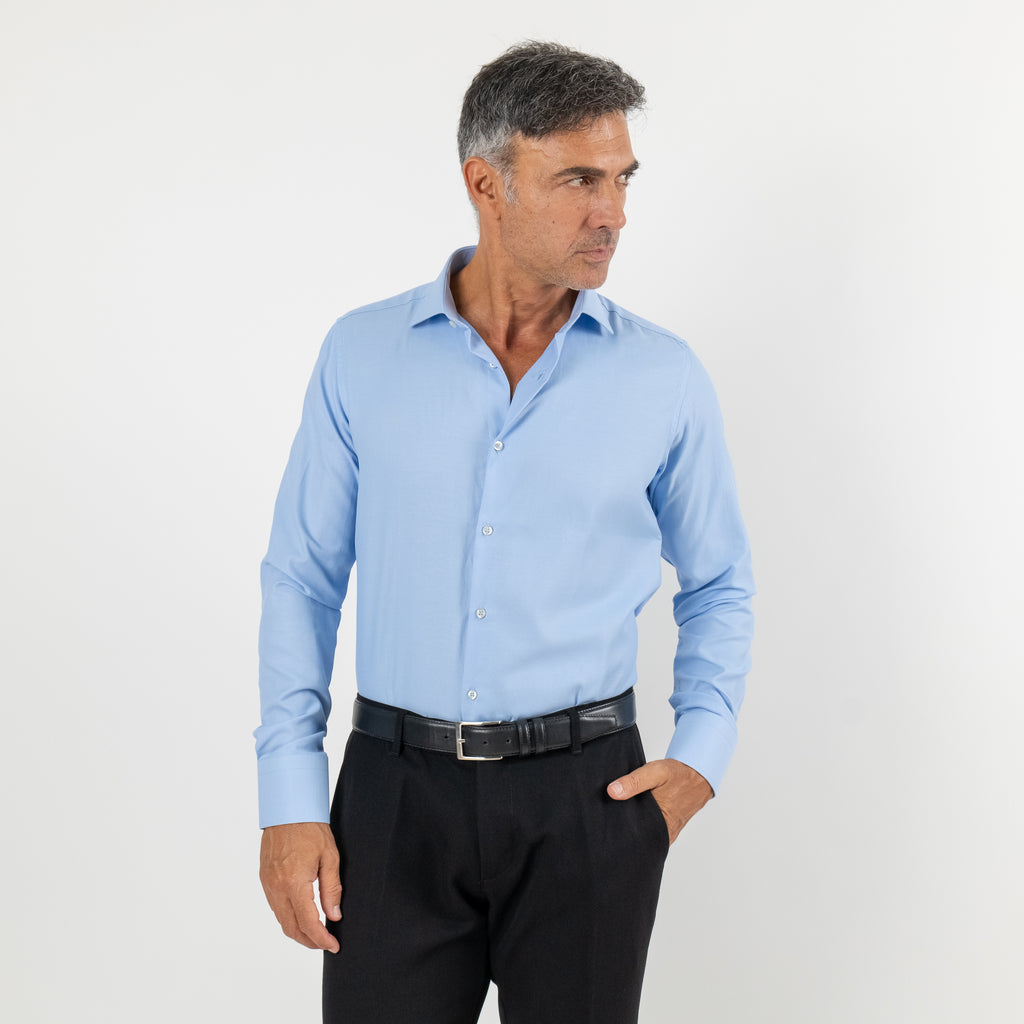 Camicia sartoriale tessuto Oxford - Celeste