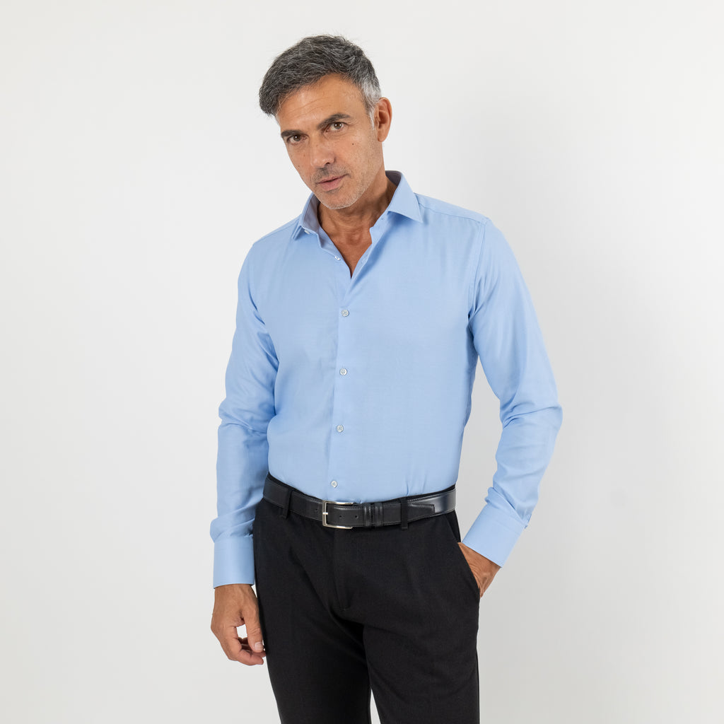 Camicia sartoriale tessuto Oxford - Celeste