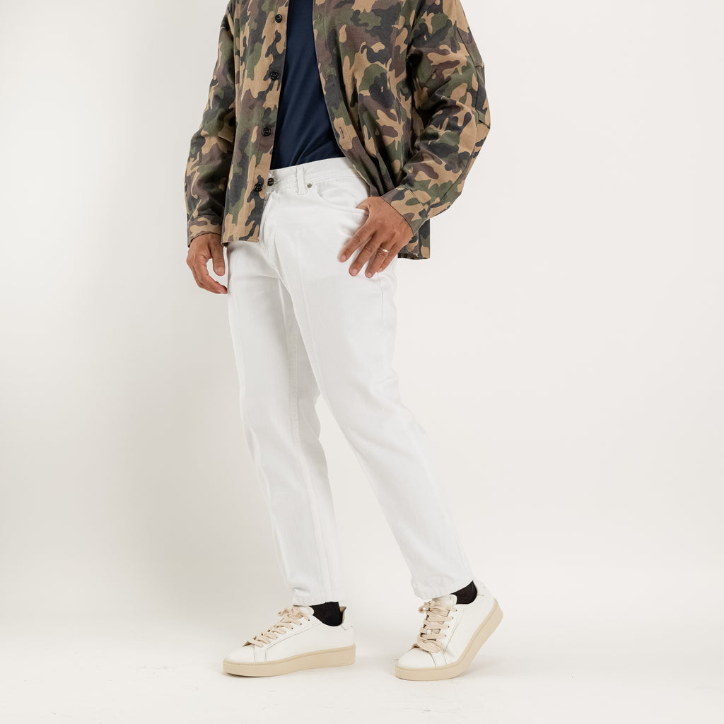 Jean sartorial uni - Blanc