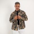 Chemise oversize camouflage en tissu texturé