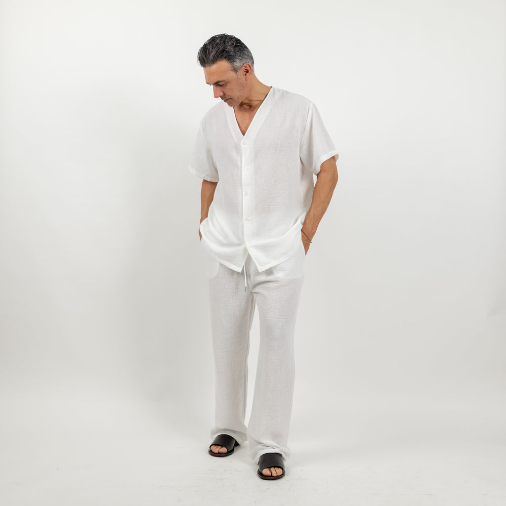Coordinato effetto lino - Bianco