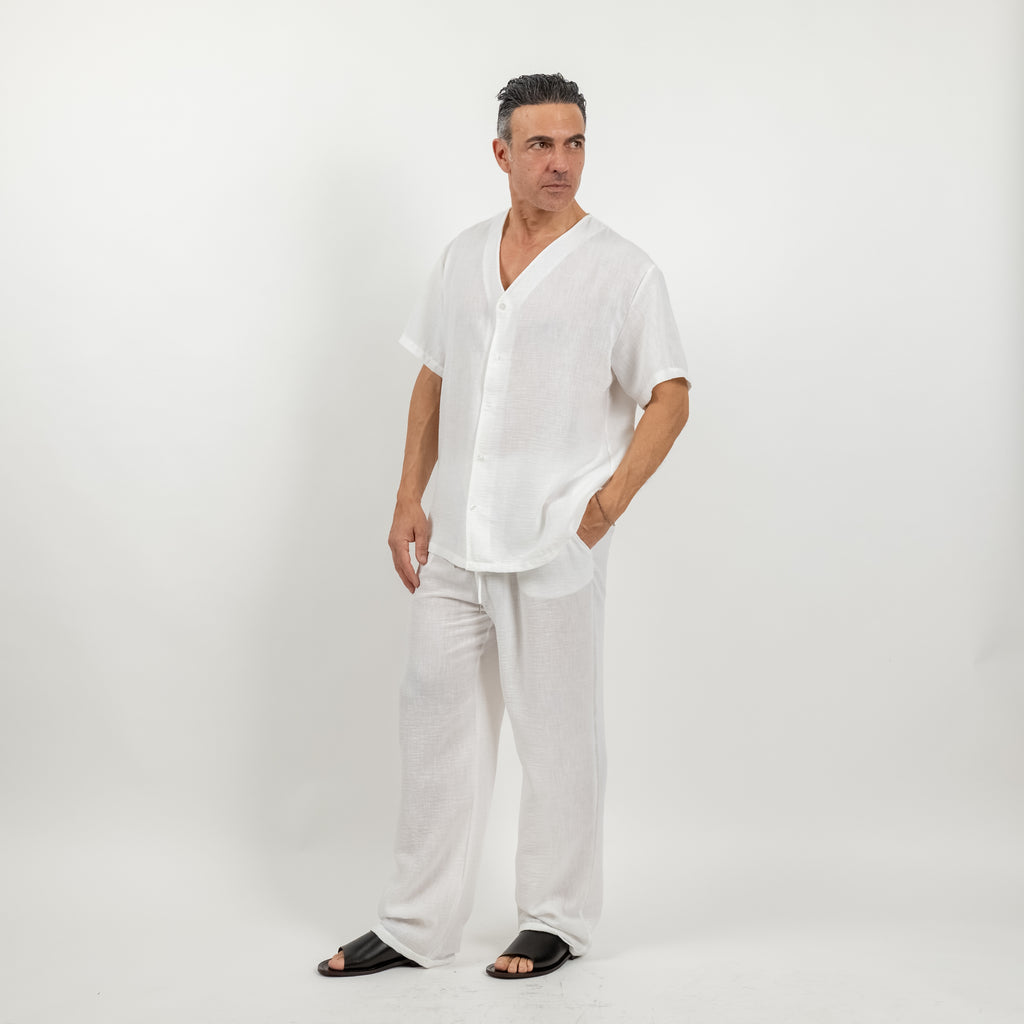 Coordinato effetto lino - Bianco