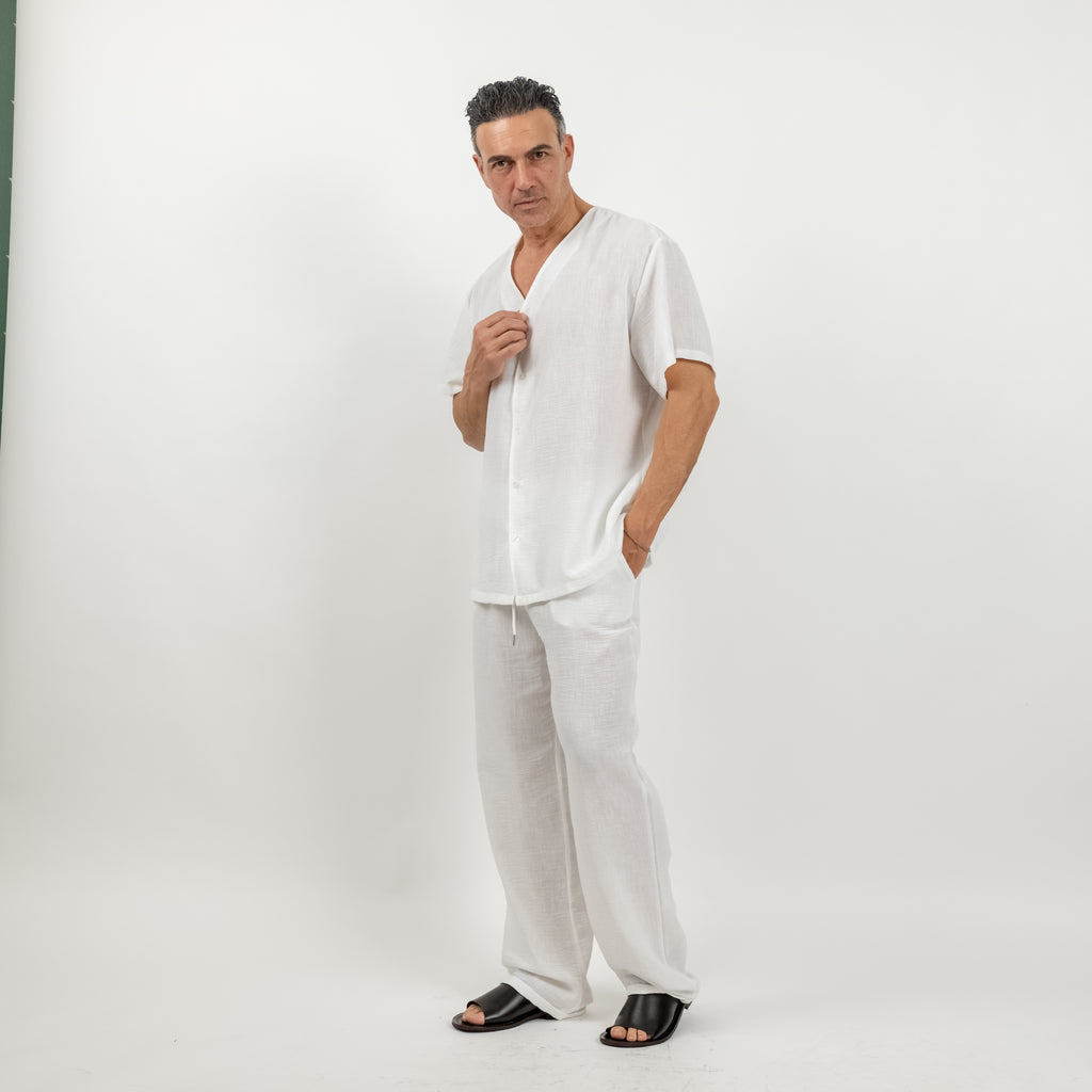 Coordinato effetto lino - Bianco