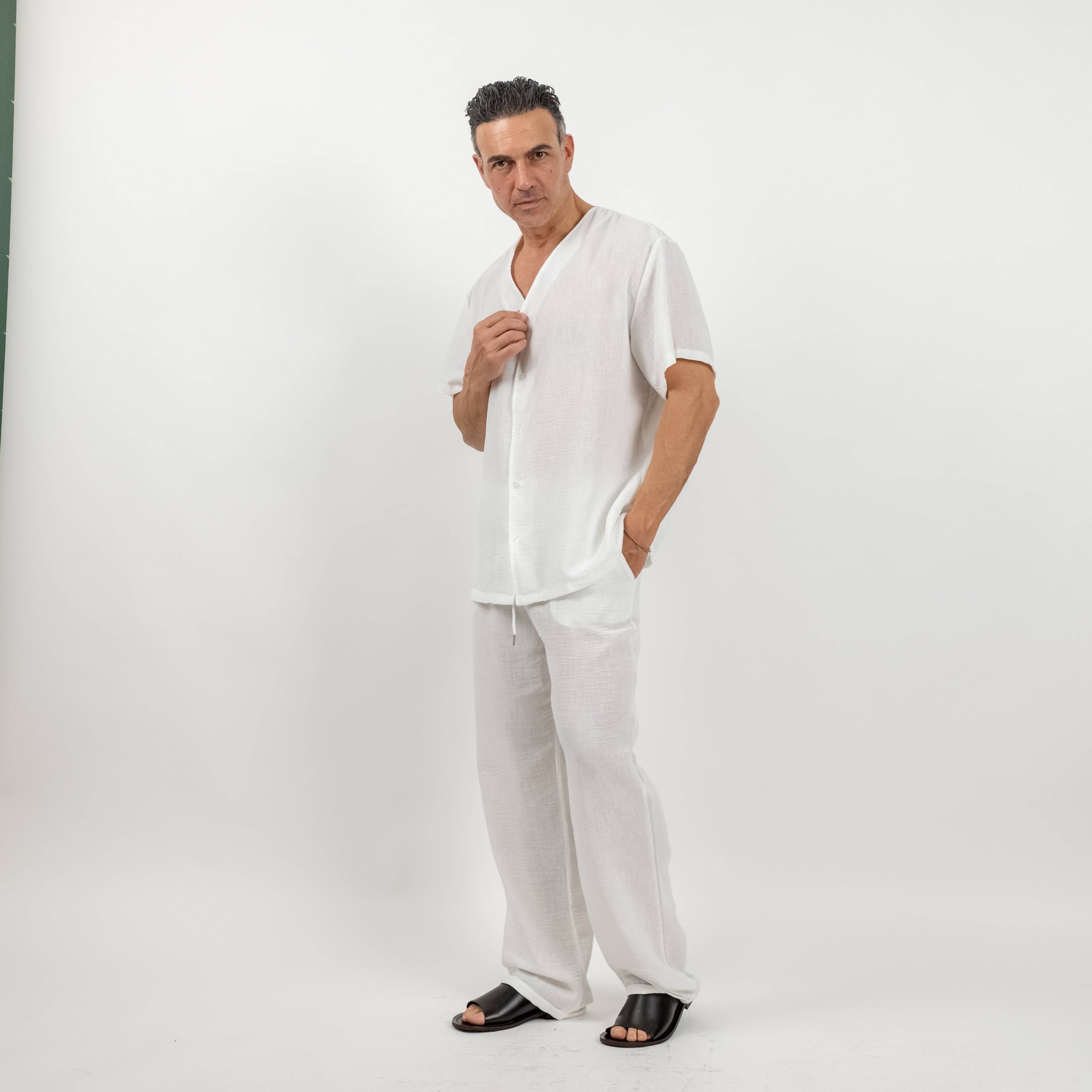 Coordinato effetto lino - Bianco