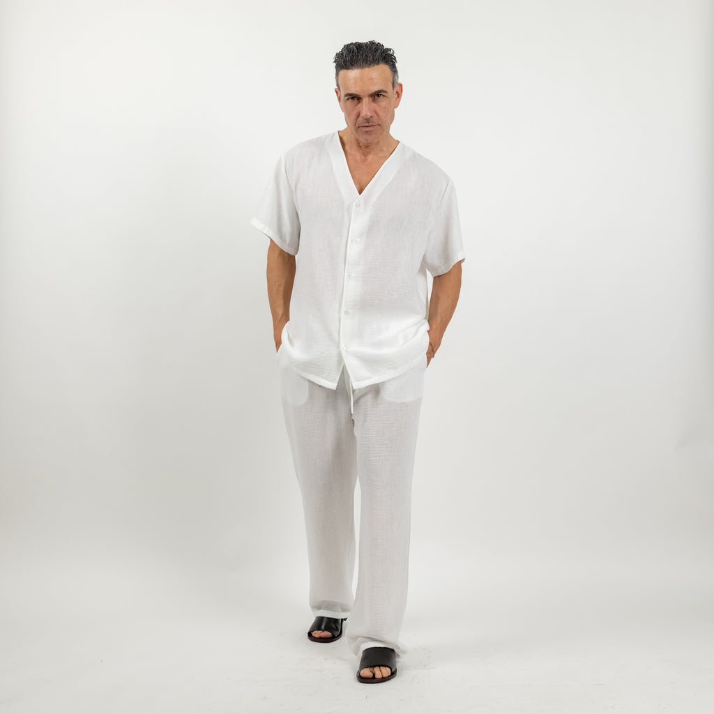 Coordinato effetto lino - Bianco