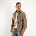 Hemd aus Stoff in Wildleder-Optik – Taupe