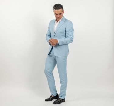 🔵Abito monopetto con pantalone con molla - Celeste