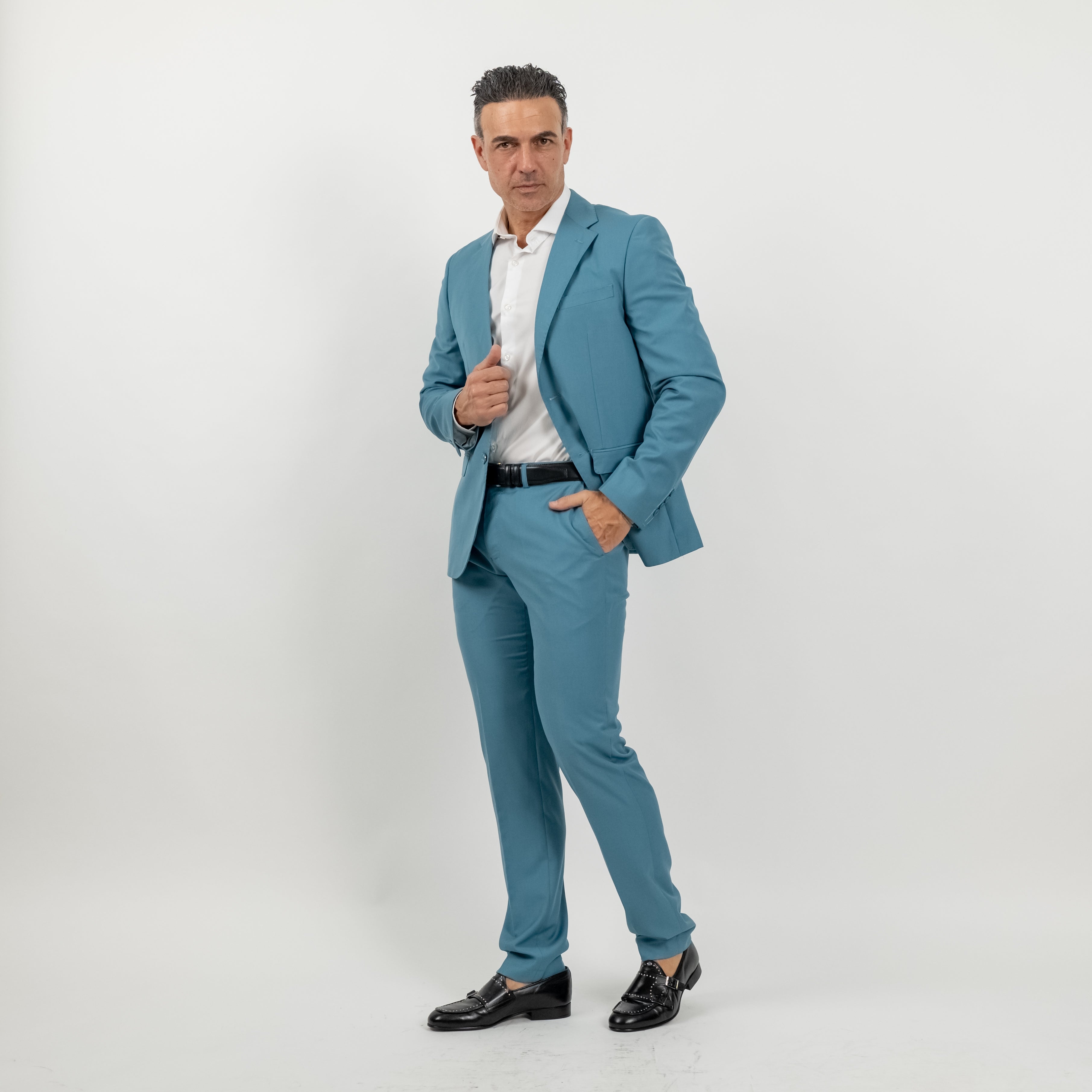 Single-breasted suit with slacks - Peacock Blue