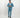 🔵Abito monopetto con pantalone con molla - Blu Pavone