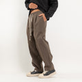 Wide-Leg Technical Fabric Trousers - Coffee