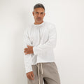 Boxy long-sleeve T-shirt - Cream