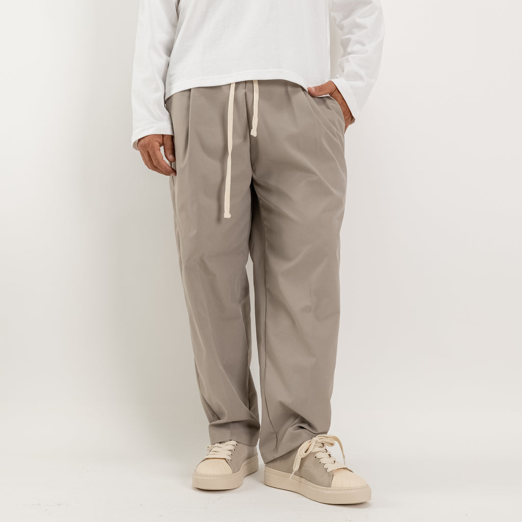 Wide Leg Technical Fabric Trousers - Sand